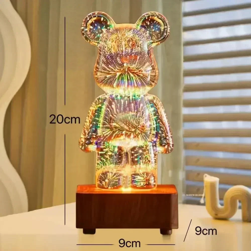 Luminária de mesa em formato de urso 3D