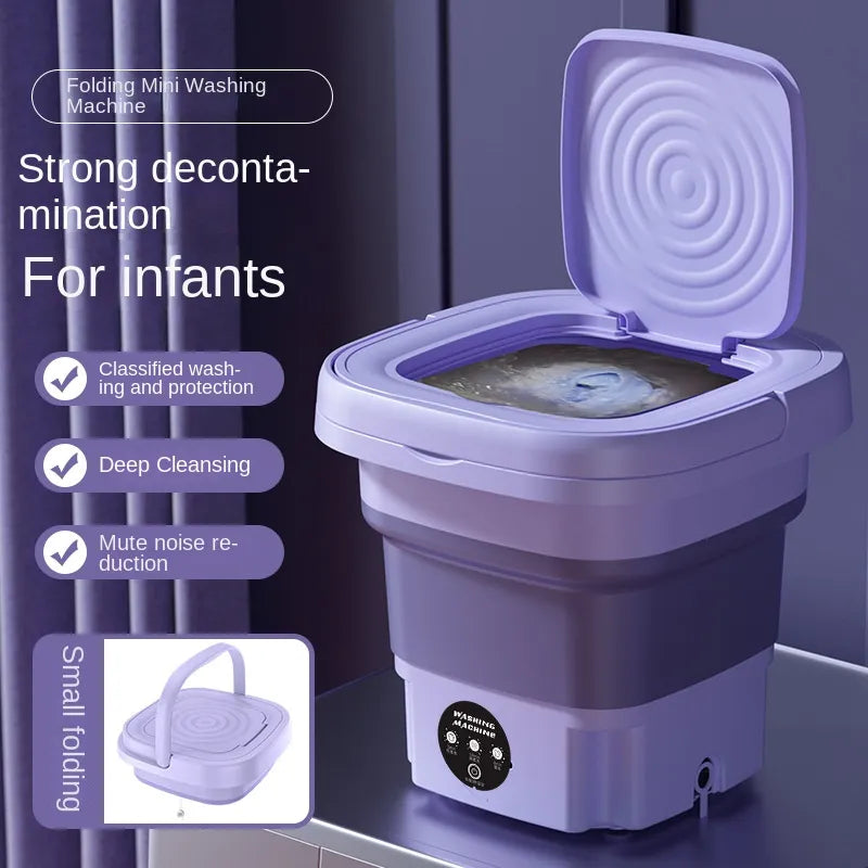 Máquina de lavar roupa dobrável portátil