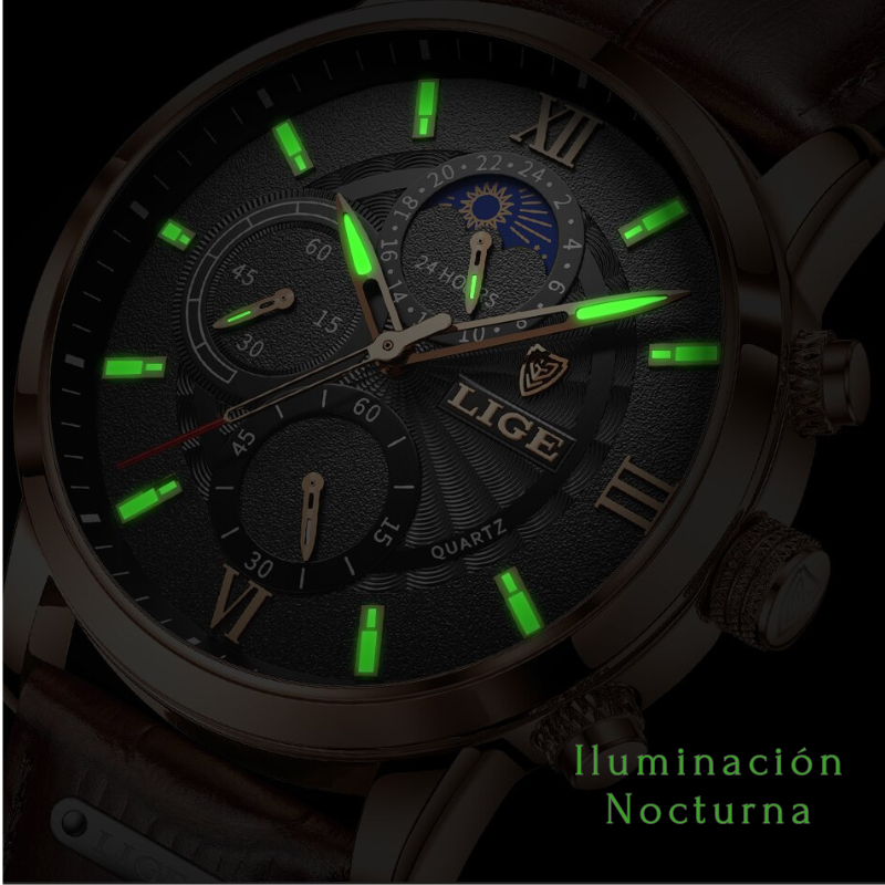 Relógio Masculino com Pulseira de Couro