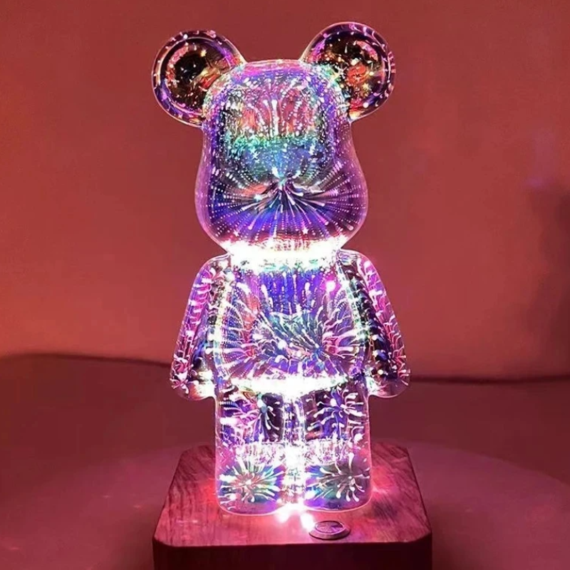 Luminária de mesa em formato de urso 3D