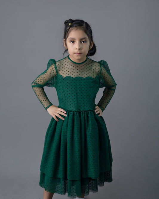 Vestido de tul bordado