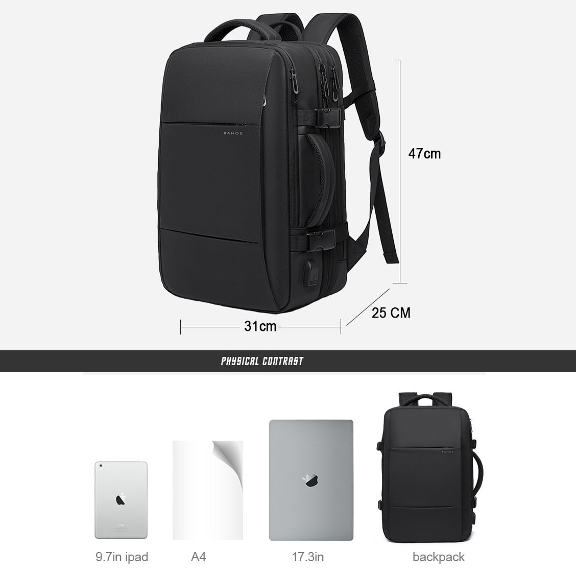 Mochila para Viaje Expandible con USB