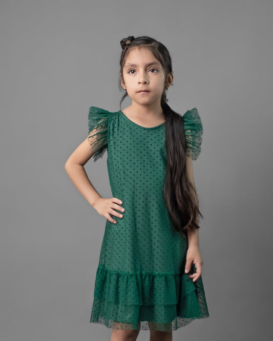 Vestido de tul con escote