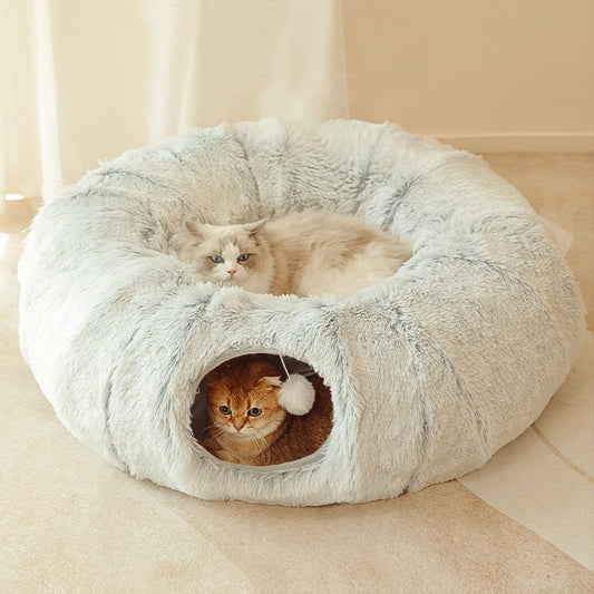 Cama con Tunel para Gatos y Perros