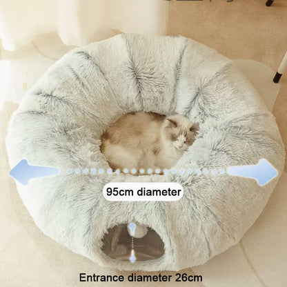 Cama con Tunel para Gatos y Perros